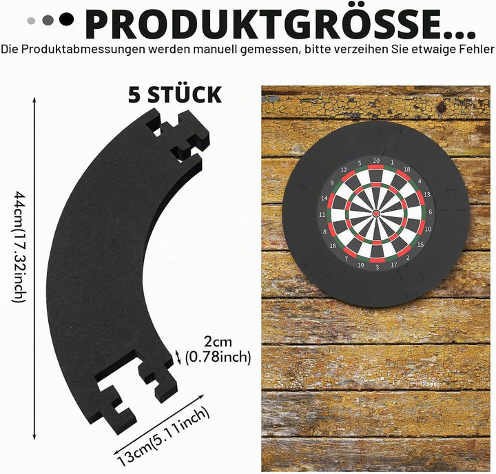 Dartscheibe Surround für Dart Schutz, 72 cm Durchmesser, für 45 cm Dartscheibe, Wandschutz Dartboard