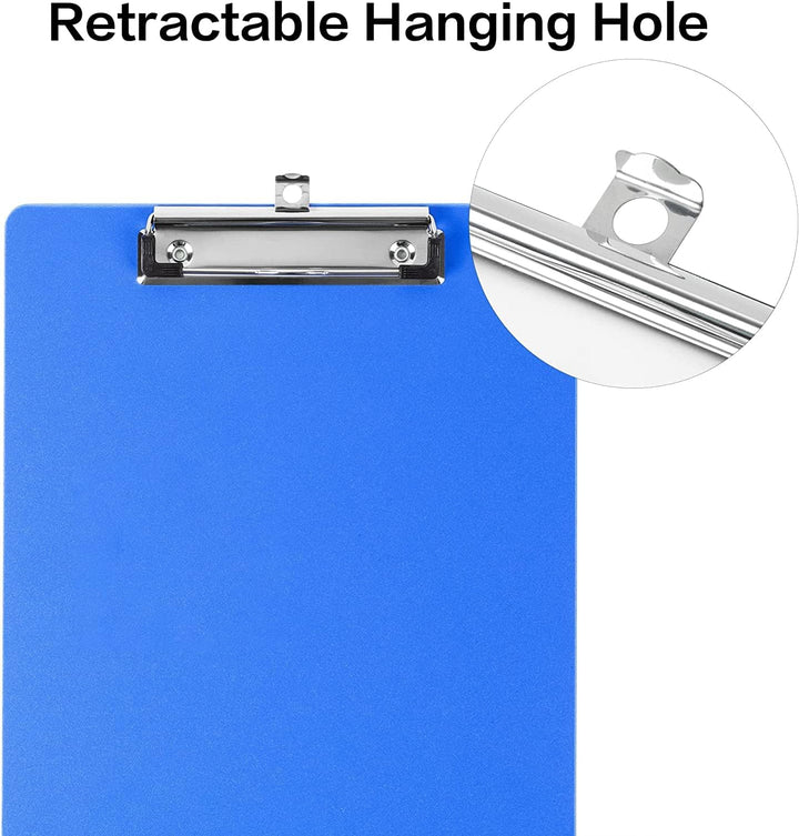 A4 Klemmbrett, 6er Klemmbrett A4 mit gummierter Metallklemme Zwischenablage Schreibblock für Student