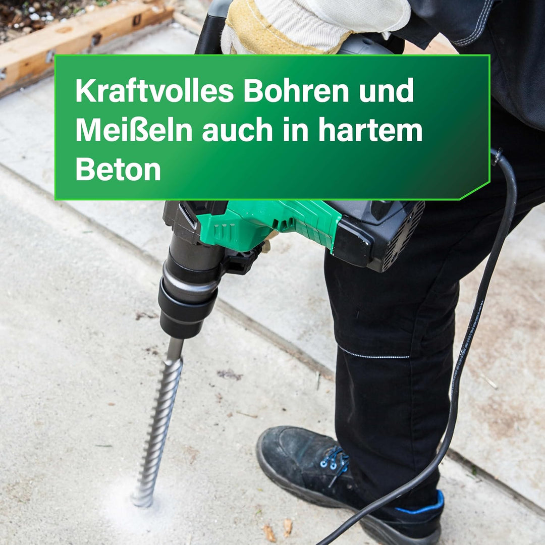 HiKOKI Bohr- & Meisselhammer DH40MC (1100W, 7.1 J, 40 mm Bohrleistung in Beton, SDS-max-Werkzeugaufn