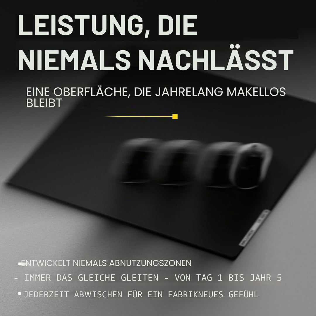 Wallhack CR-005 Glas-Mauspad 44×51cm, Gaming Mauspad mit Kontroll Oberfläche, Ultra-glattes Glaspad
