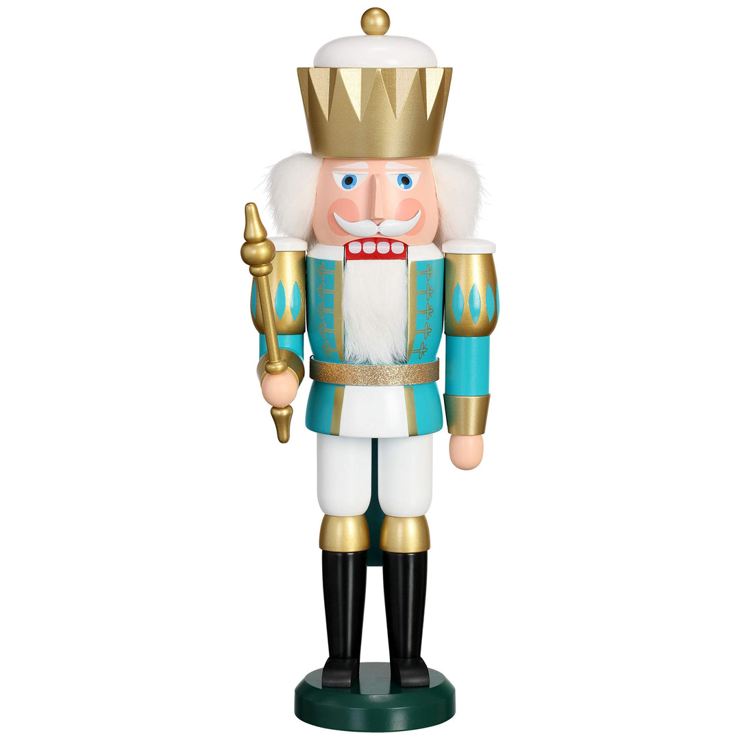 Seiffener Volkskunst Nussknacker König exklusiv 40 cm hoch Figur aus Holz Original Erzgebirgskunst w