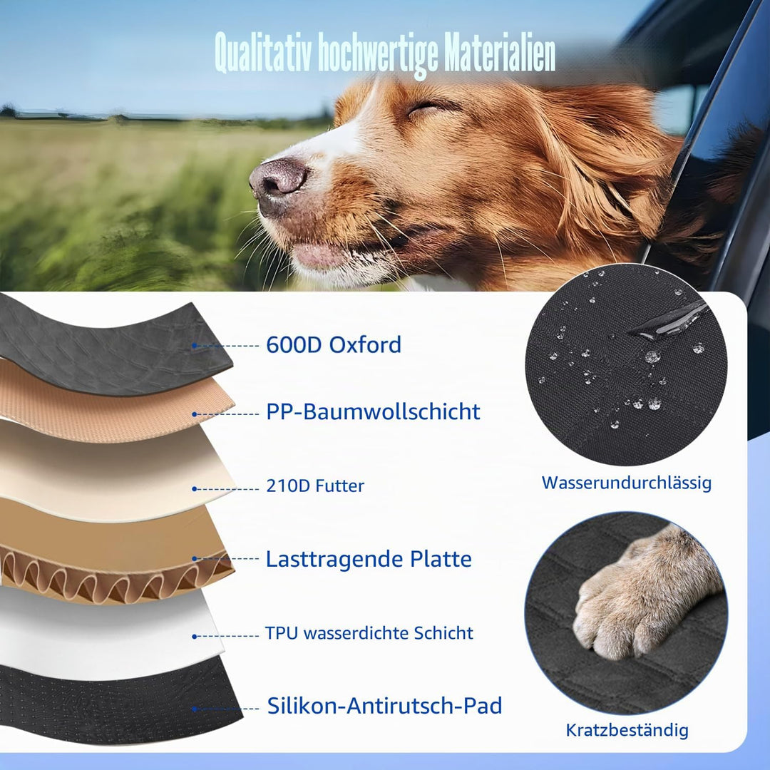 Nobleza Autoschondecke für Hunde mit Harter Unterseite, Hundesitz Auto Rückbank Verbreitert, Hundede