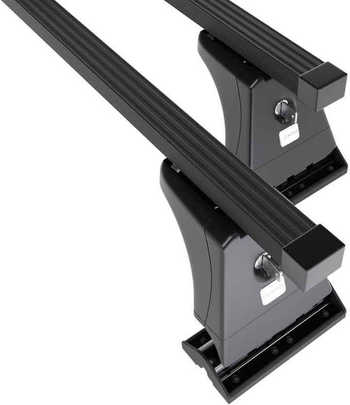 Mossa - Stahl-Dachträger kompatibel mit VW Volkswagen Multivan T5 Van (2010-2015) - schwarz Dachträg