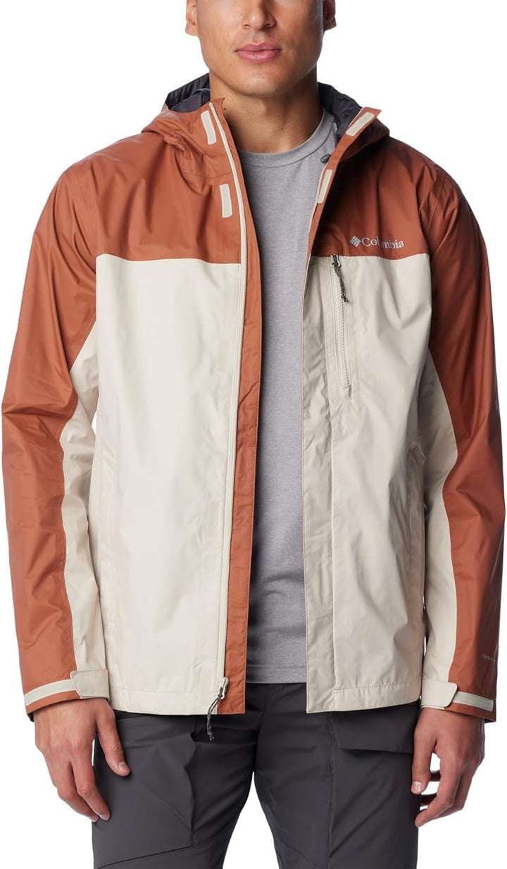 Columbia Herren Pouring Adventure Jacket Wasserdichte Regenjacke (1er Pack) L Dark Stone/Auburn, L D