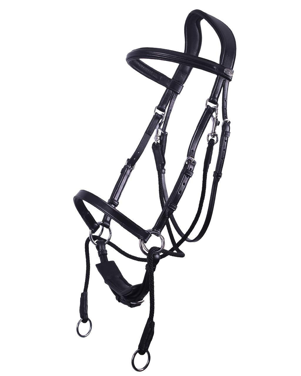 QHP Gebisslose trense Ceto - Size Pony Pony Schwarz, Pony Schwarz