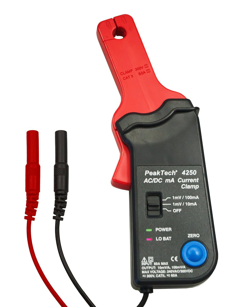 PeakTech 3441 – True RMS Digital Multimeter - CAT III 1000 V, Blau &amp; P 4250 4250 - Stromzangen-Adapt
