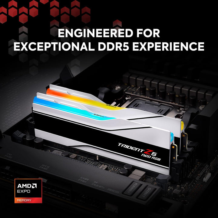 G.SKILL Trident Z5 Neo RGB Serie (AMD Expo) DDR5 RAM 64 GB (2 x 32 GB) 6000MT/s CL30-36-36-96 1,40 V