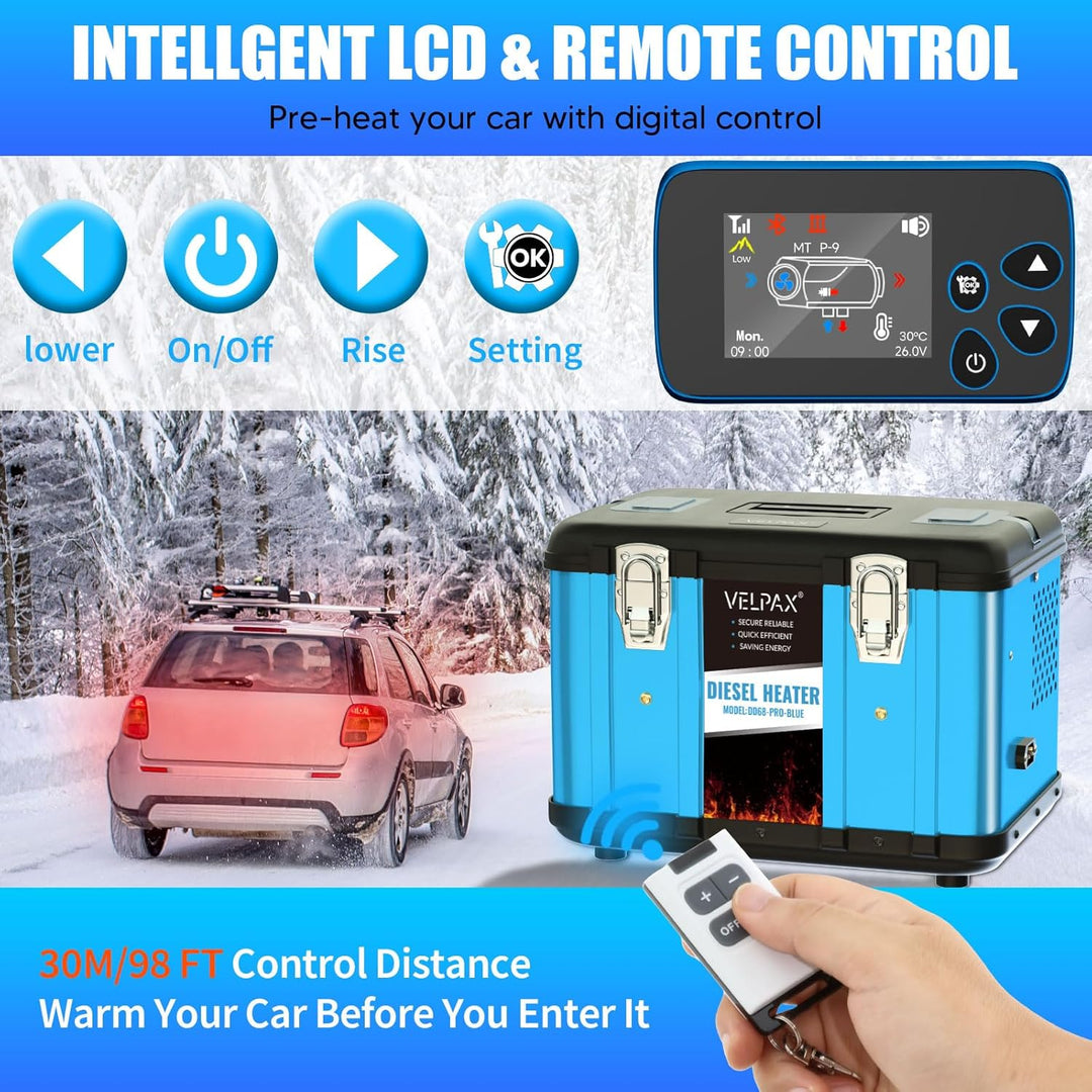 VELPAX Diesel Luftheizung All in One 8KW Dieselheizung,mit Fernbedienung &amp; LCD-Schalterdisplay 12V &amp;