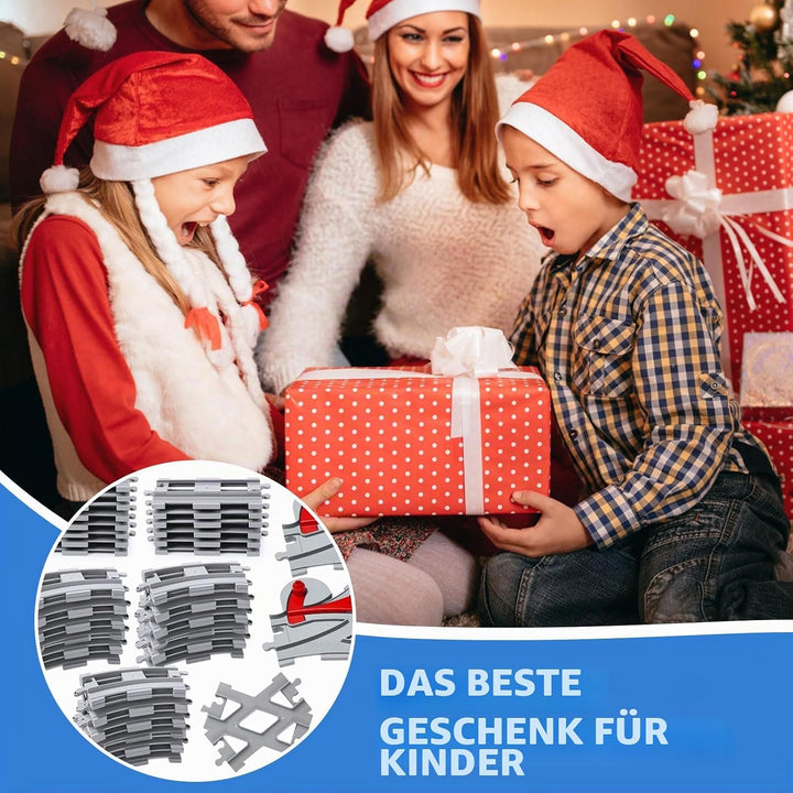 BOYIFEIJIE 47PCS Bausteine Schienen Set - City Eisenbahn Schienen Bestehend Mit Geraden, Kurven &amp; Kr