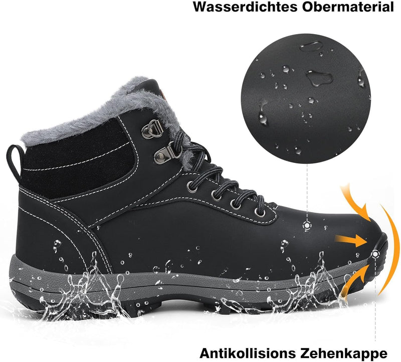 Mishansha Winterschuhe Warme Gefütterte Herren Damen Winterstiefel Wasserdicht Trekkingschuhe Wander