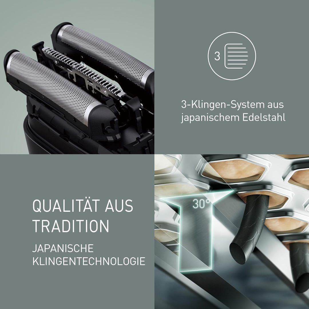 Panasonic ES-ACM3BW503 Series 700 Kompaktrasierer mit 3 Klingen, Nass- & Trockenrasierer für Männer,