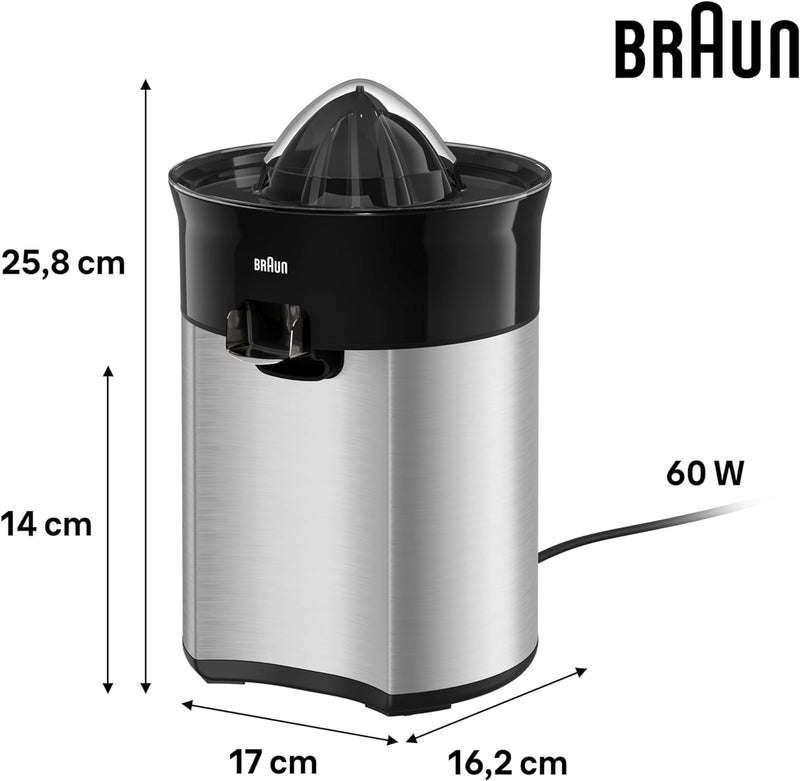 Braun CitrusQuick 5 CJ5050 BK Zitruspresse, Direkter Saftauslauf, Anti-Tropf-Auslauf, Start/Stopp-Au