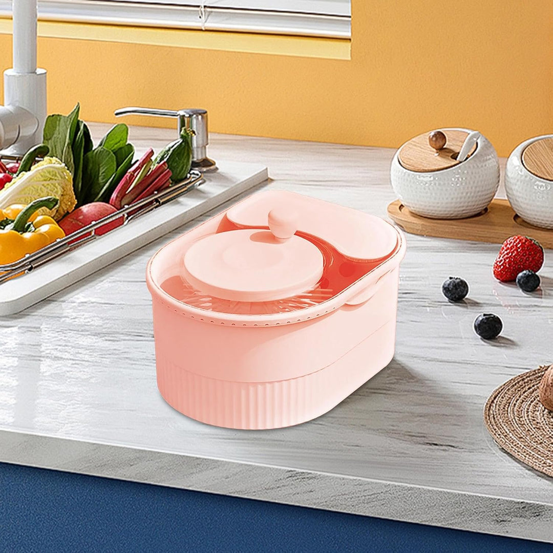 Multifunctional Fruit Cleaner Spinner with Hand Crank, Rotating Vegetable Washer and Potato Scrubber