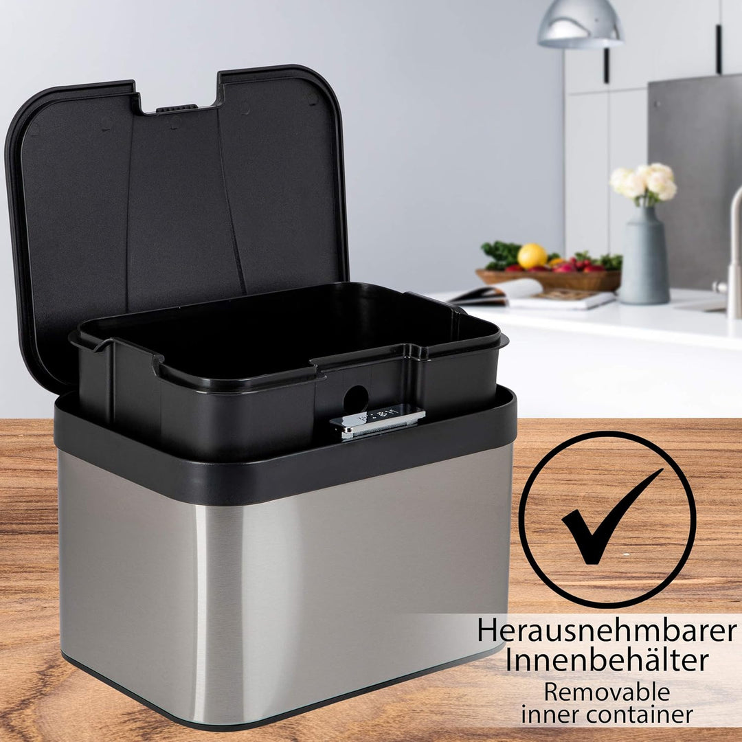 ONVAYA® Biomülleimer für die Küche | Komposteimer mit Deckel | Abfallbehälter aus Edelstahl für Biom