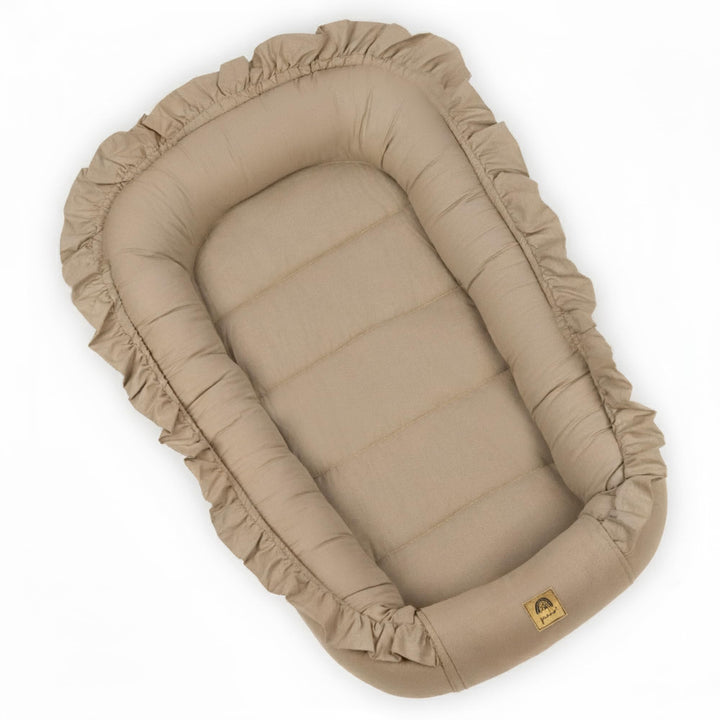 PIMKO Babynest mit rüschen Babynestchen für Baby Kuschelnest Babykokon für Neugeborene Baumwolle Nes