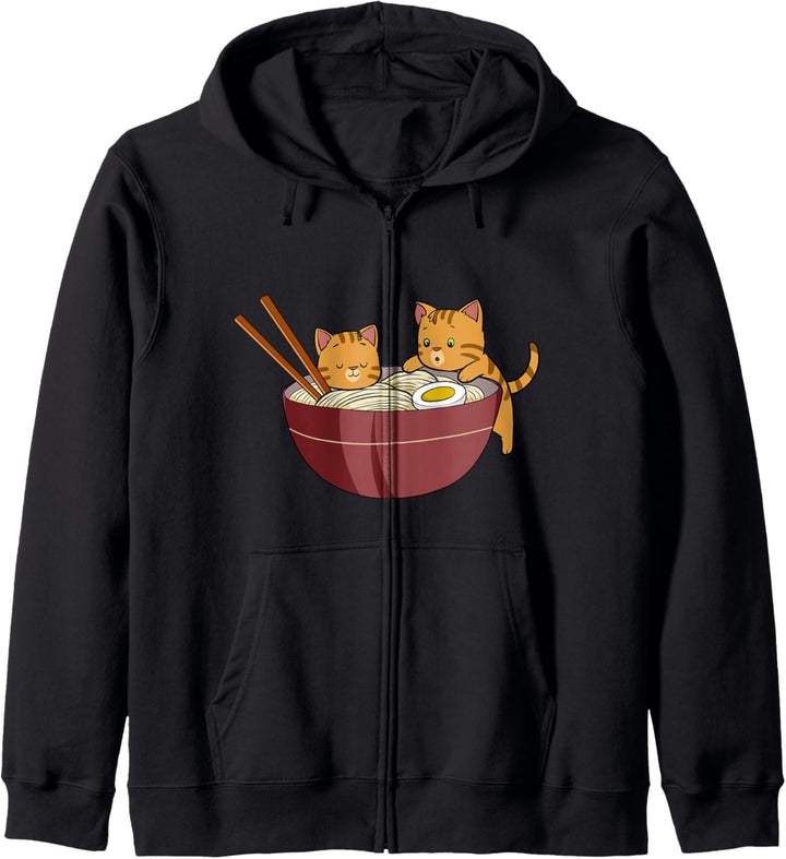 Kawaii-Katze Ramen und Katzen Anime Kätzchen Japanisch Kapuzenjacke