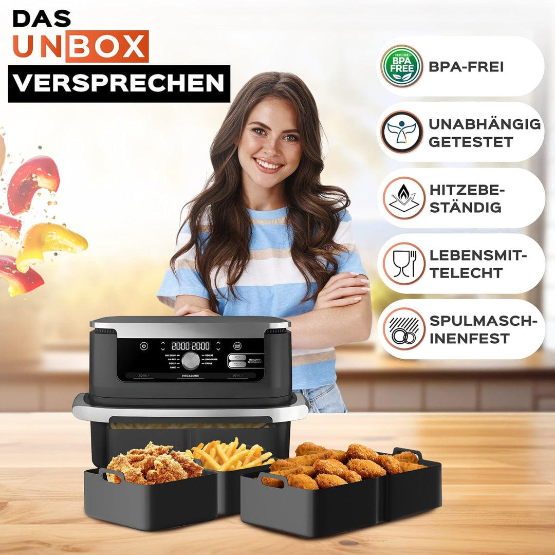 UNBOX Höheres Ninja Heissluftfritteuse Zubehör für Ninja Foodi Flexdrawer 10,4 L, COSORI Heissluftfr