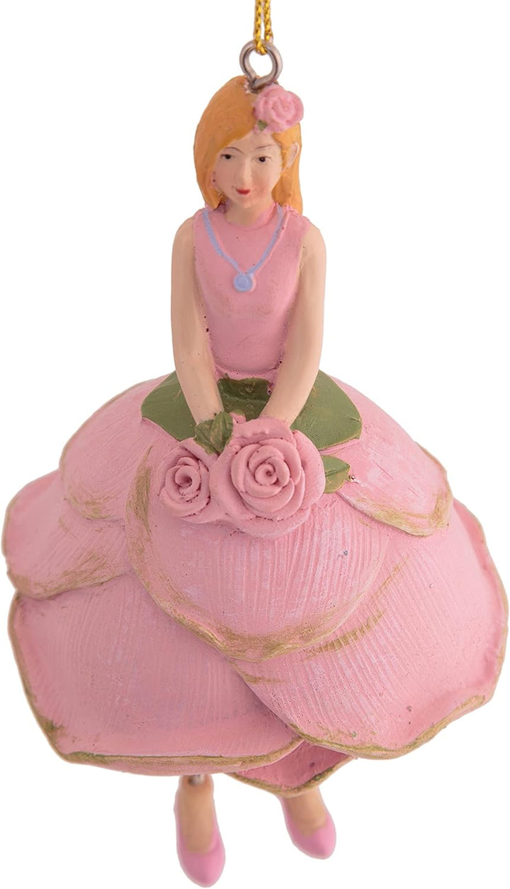 Blumenmädchen Figur Alice Rose Rosa Dekofigur Blumen Garten Figur für Innen Rose Alice, Rose Alice