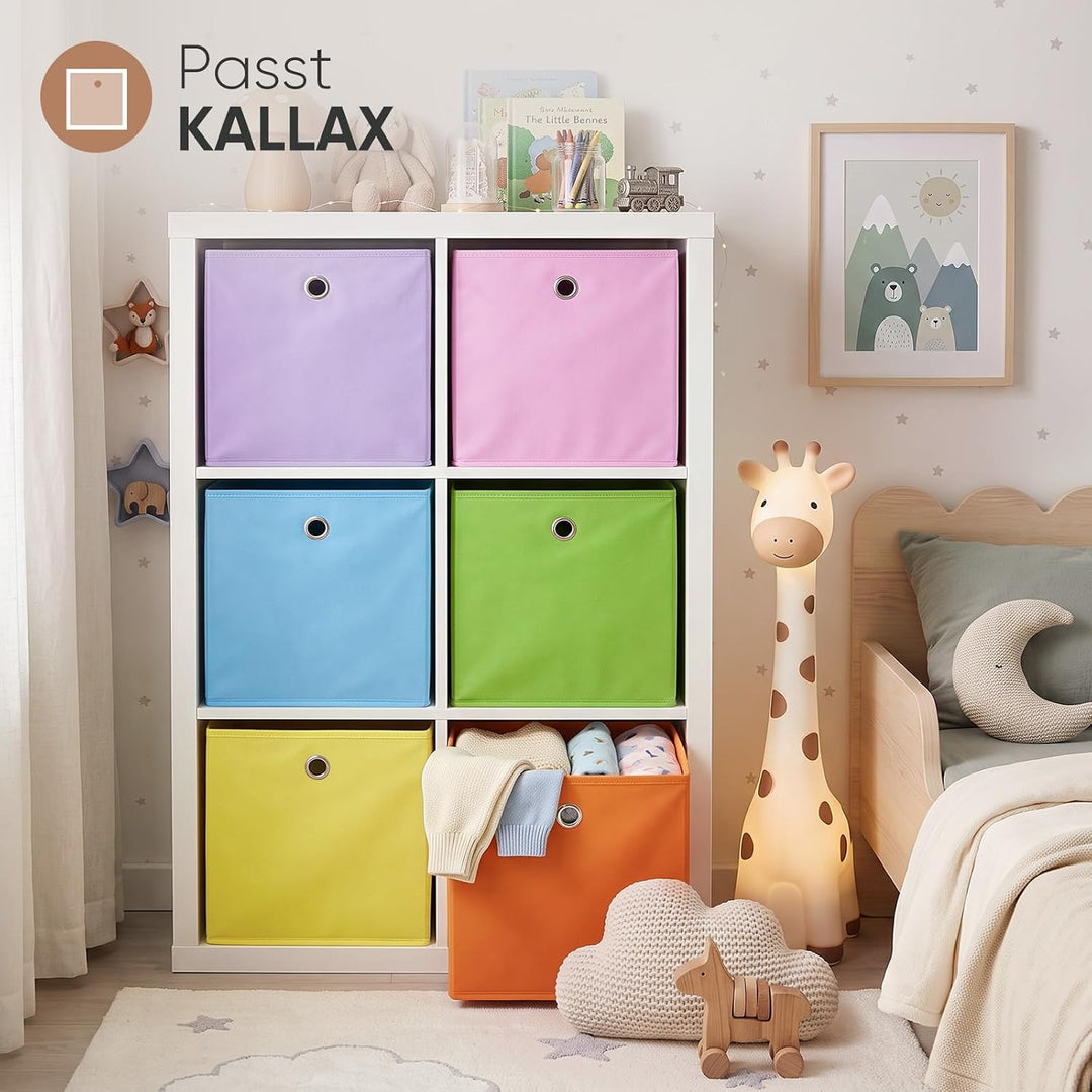 Sekey Aufbewahrungsbox Stoff, Faltbox Organizer mit Griff, Einsatz für Kallax Regal, EKET Würfelrega