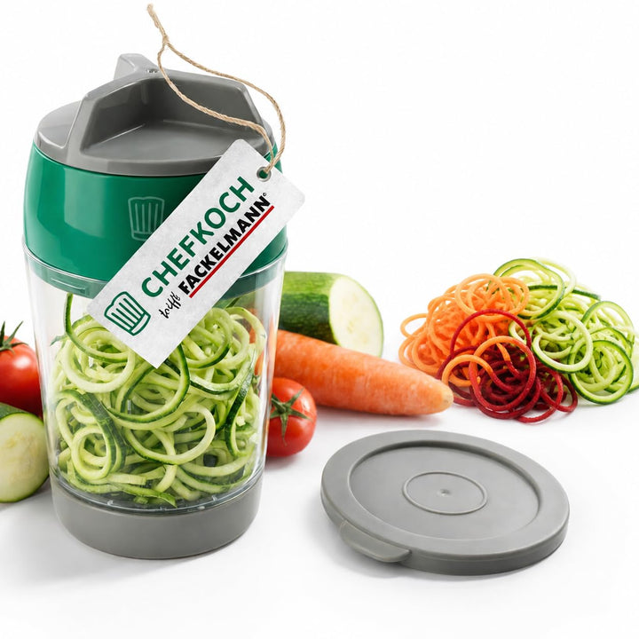 Chefkoch trifft Fackelmann Spiralschneider aus ABS & Edelstahl – 13 x ø9 cm – Für breite, schmale &