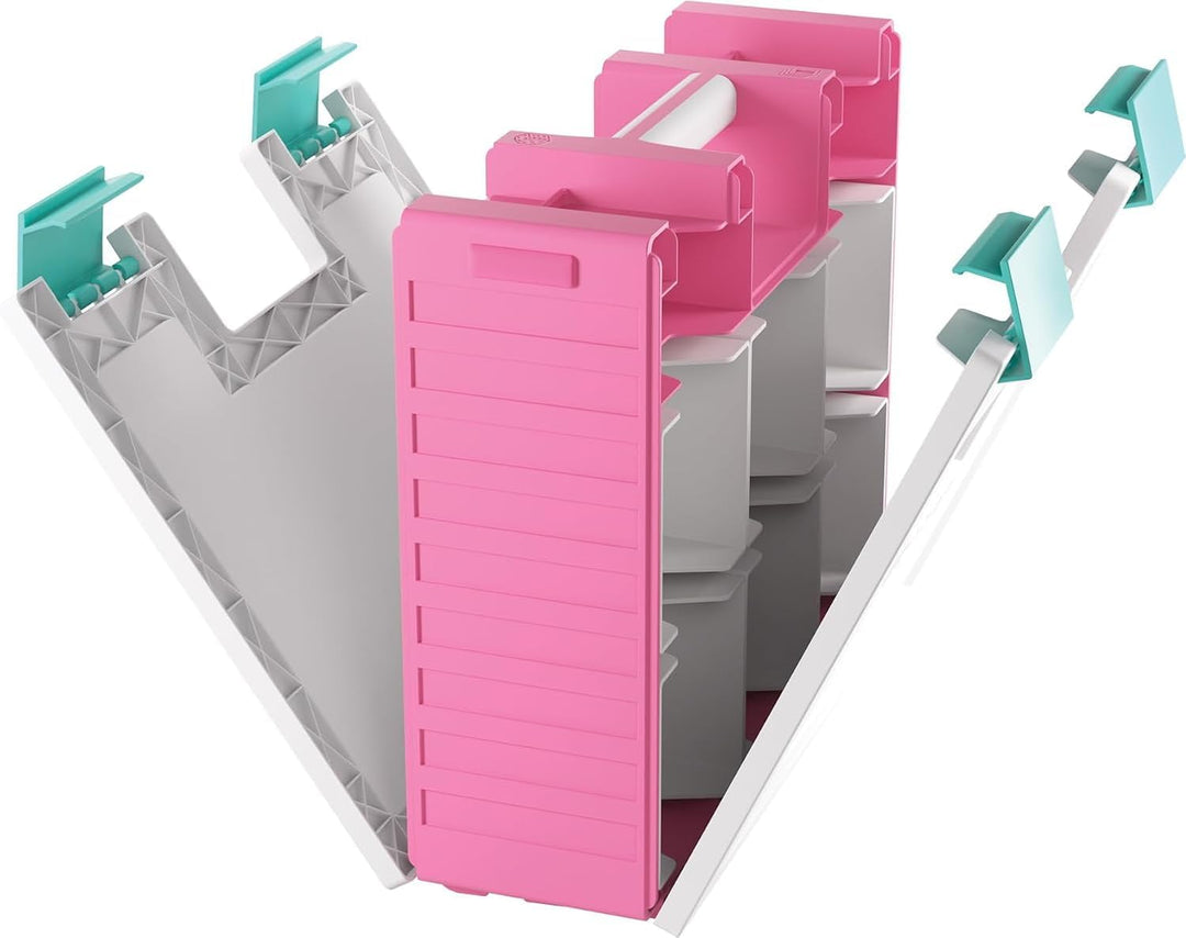 Gamegenic, Game Castle Pink/White/Teal, Aufbewahrungstasche für Karten und Spielzubehör mit optional