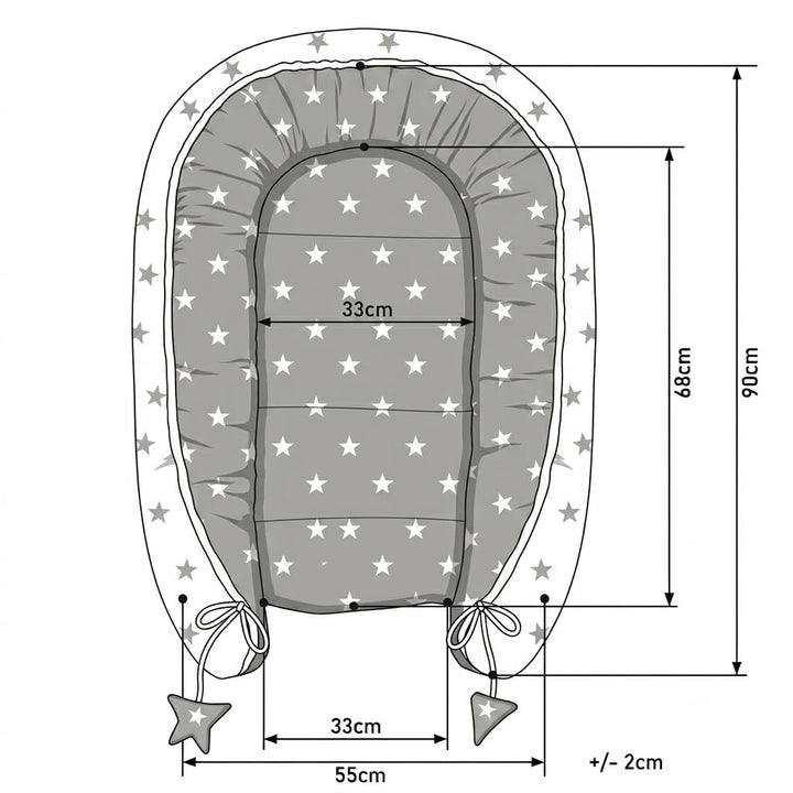 PIMKO Babynest Babynestchen für Baby Kuschelnest 2-seitig Babykokon für Säuglinge und Neugeborene Ba