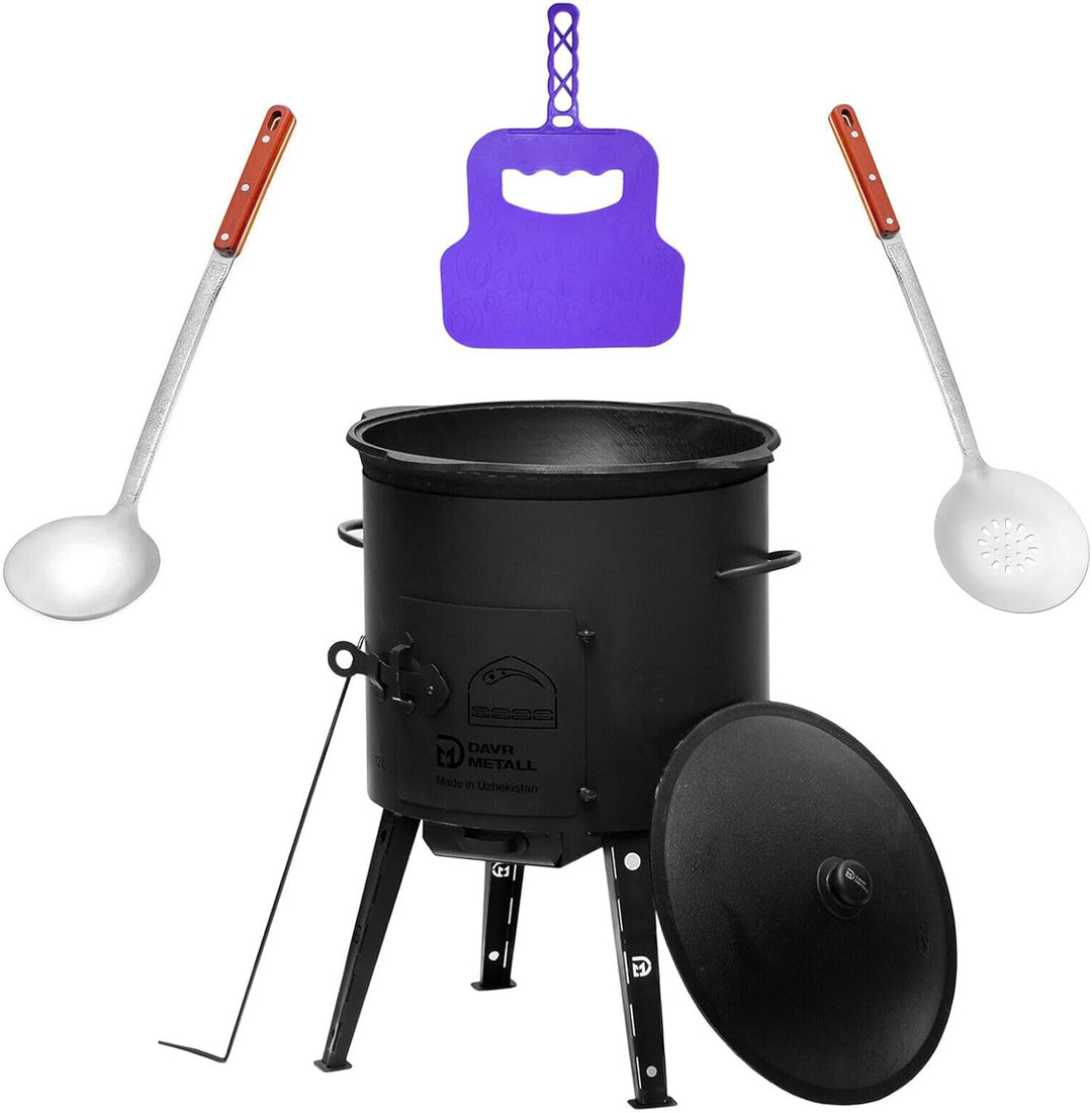 Ø49 Uchag 2mm stahl Utschak 22L Kazan Rund Grillfächer Schaumkelle Suppenkelle Utschak Utschag Kasan