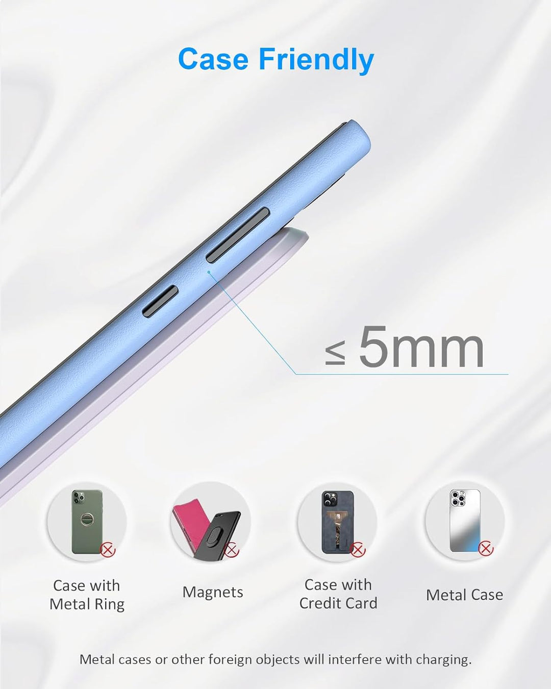 NANAMI Fast Wireless Charger, 10W Induktive Ladestation für Samsung Galaxy S24/S23/S22/S22+/S21/S20/