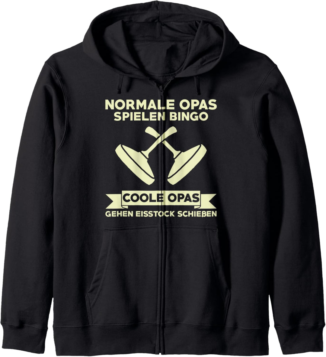Normale Opas spielen Bingo coole Opas gehen Eisstock schiesse Kapuzenjacke