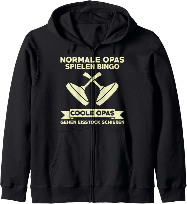 Normale Opas spielen Bingo coole Opas gehen Eisstock schiesse Kapuzenjacke