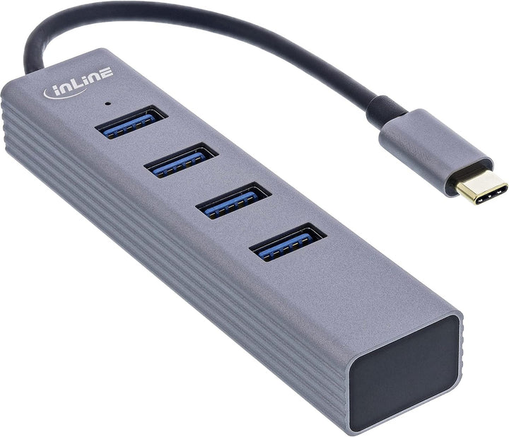 InLine® USB 3.2 USB-Typ C Multi Hub (4X USB-A 5Gb/s), OTG, Metallgehäuse