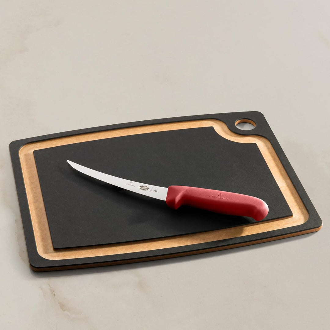 Victorinox Fibrox Ausbeinmesser, Scharfes Küchenmesser für Fleisch und Fisch, 15 cm, Gebogene Klinge