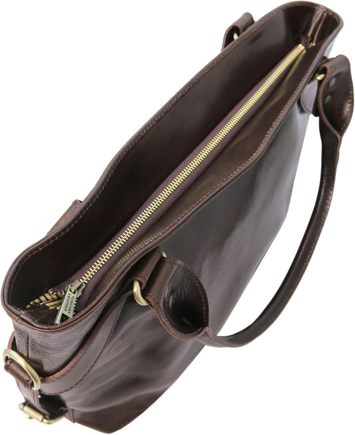 Tuscany Leather Ilenia Henkeltasche aus Leder Braun, Braun