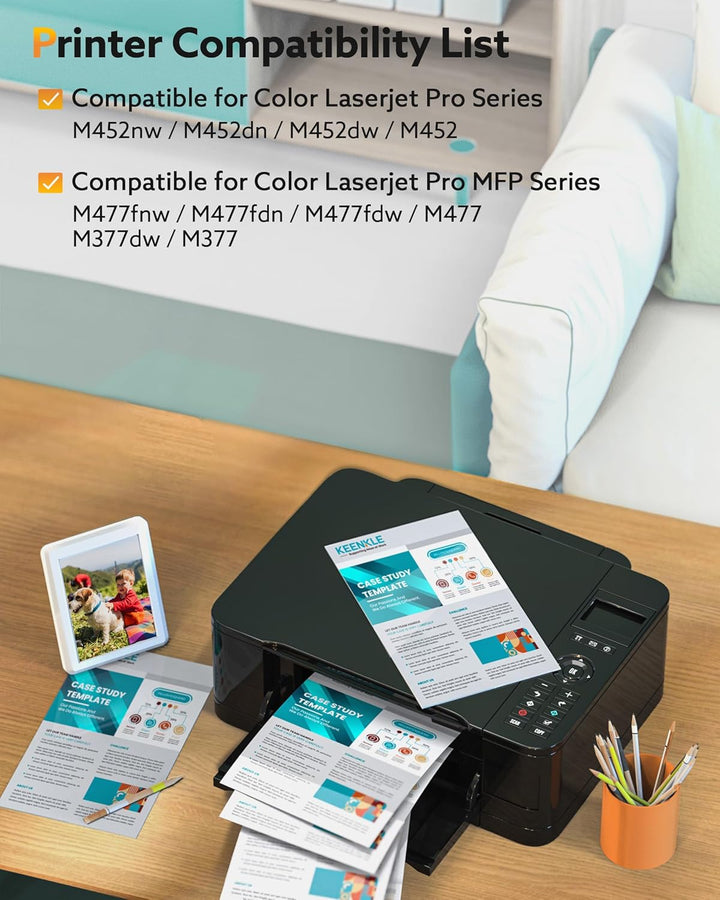 KEENKLE 410A Toner Kompatibel für HP 410X CF410A CF410X Toner Multipack für HP MFP m477fdw Toner Col