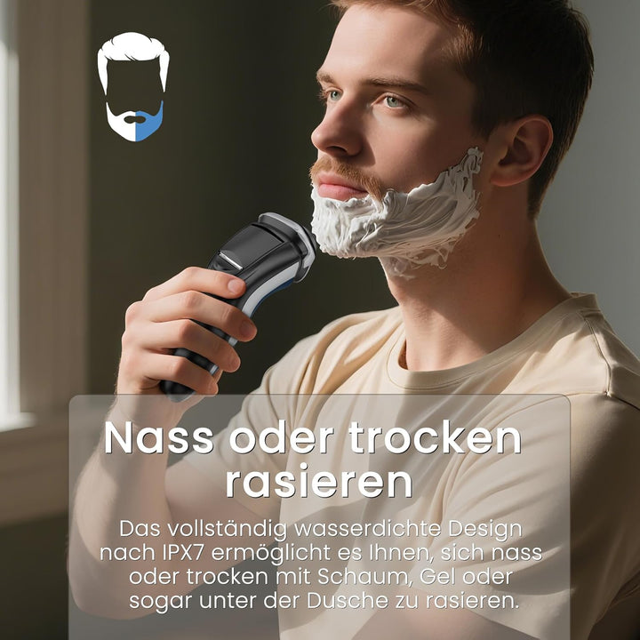 SweetLF [2025 New] Rasierer Herren Elektrisch mit Präzisionstrimmer Bartschneider Nass- & Trockenras