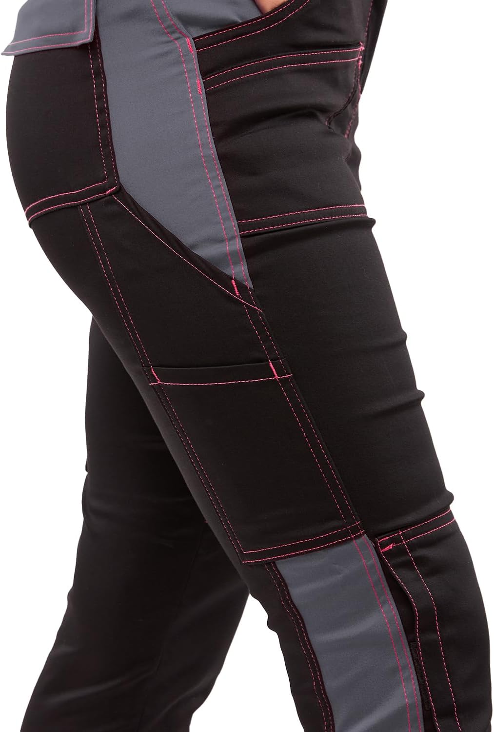 strongAnt Latzhose Damen stretch Arbeitshose für Frauen mit Kniepolstertaschen Baumwolle Cargo Hose