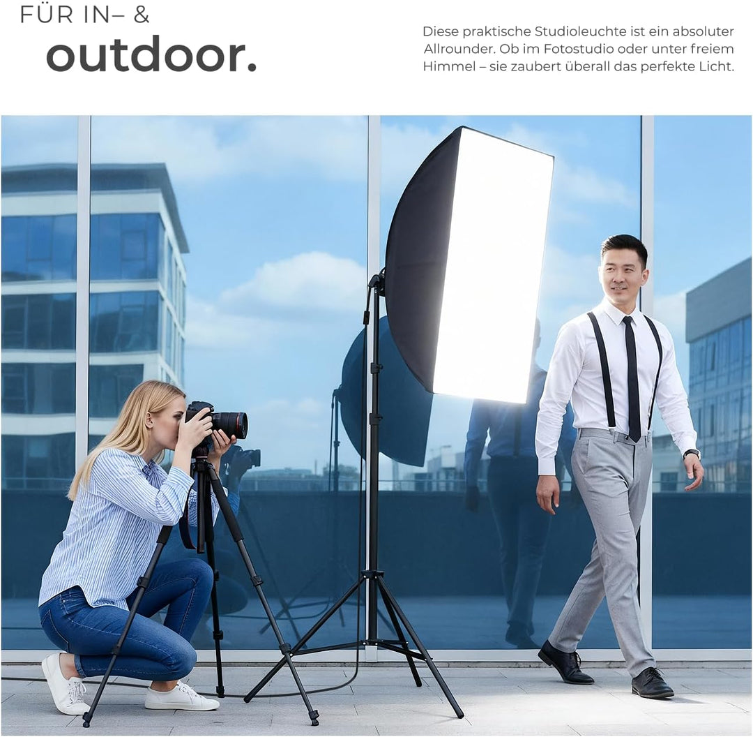 TecTake 800106 Profi Fotostudio Set inkl. Leuchtmittel Softbox, Stativ + Tasche - Diverse Modelle -