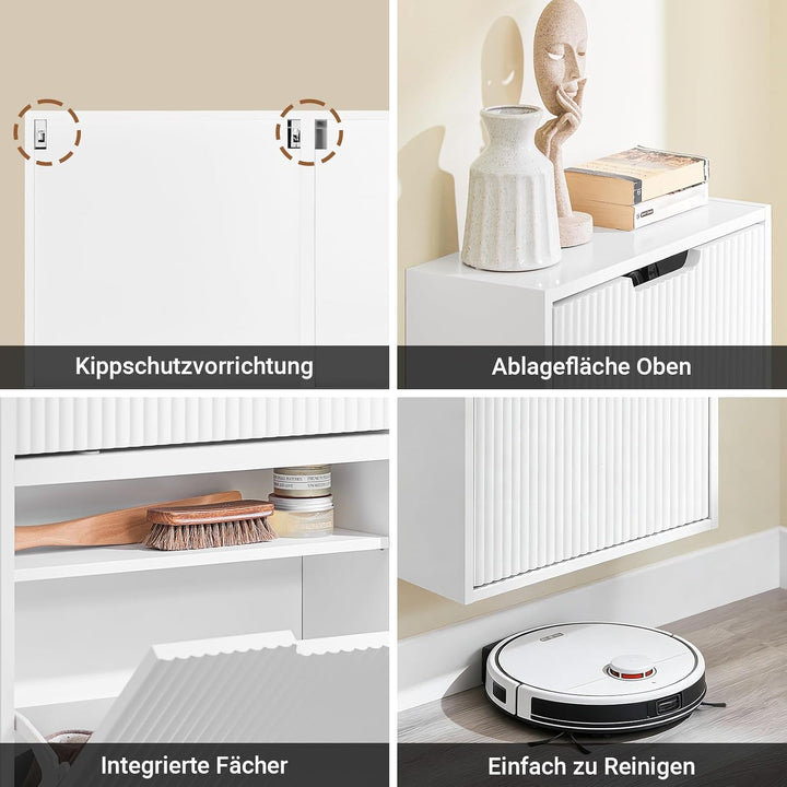 SoBuy Schuhschrank Schmal, schuhkipper Schmal, Schuhregal Geschlossen, 19cm Tiefe für schmale Flure,