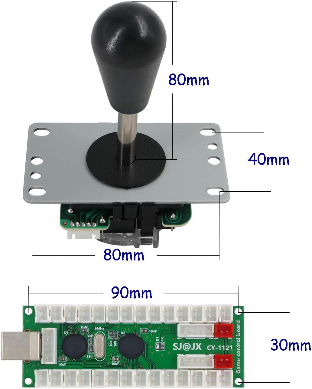 Arcade Game 2 Player Controller DIY Kit Buttons Cherry MX Mechanical Keyboard Black Switch Matt Fros
