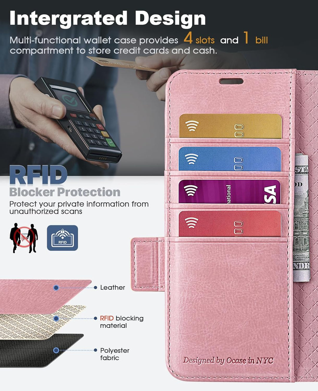 OCASE Aktualisierte Version Hülle Samsung Galaxy Z Fold 5 5G Handyhülle [mit S Pen Halter] [Vorderse