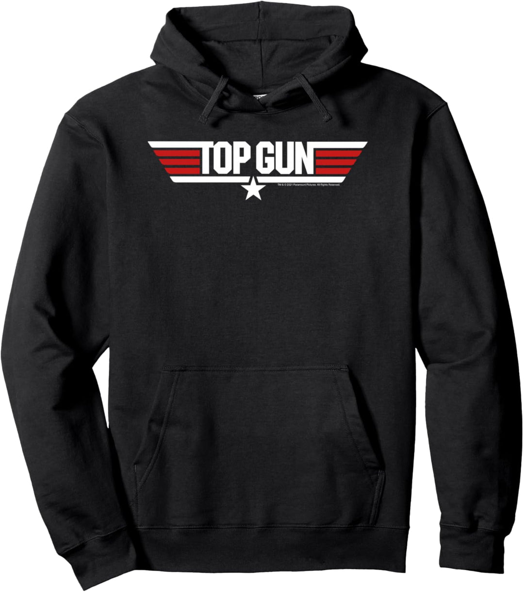 Top Gun Klassisches Weisses Logo Pullover Hoodie