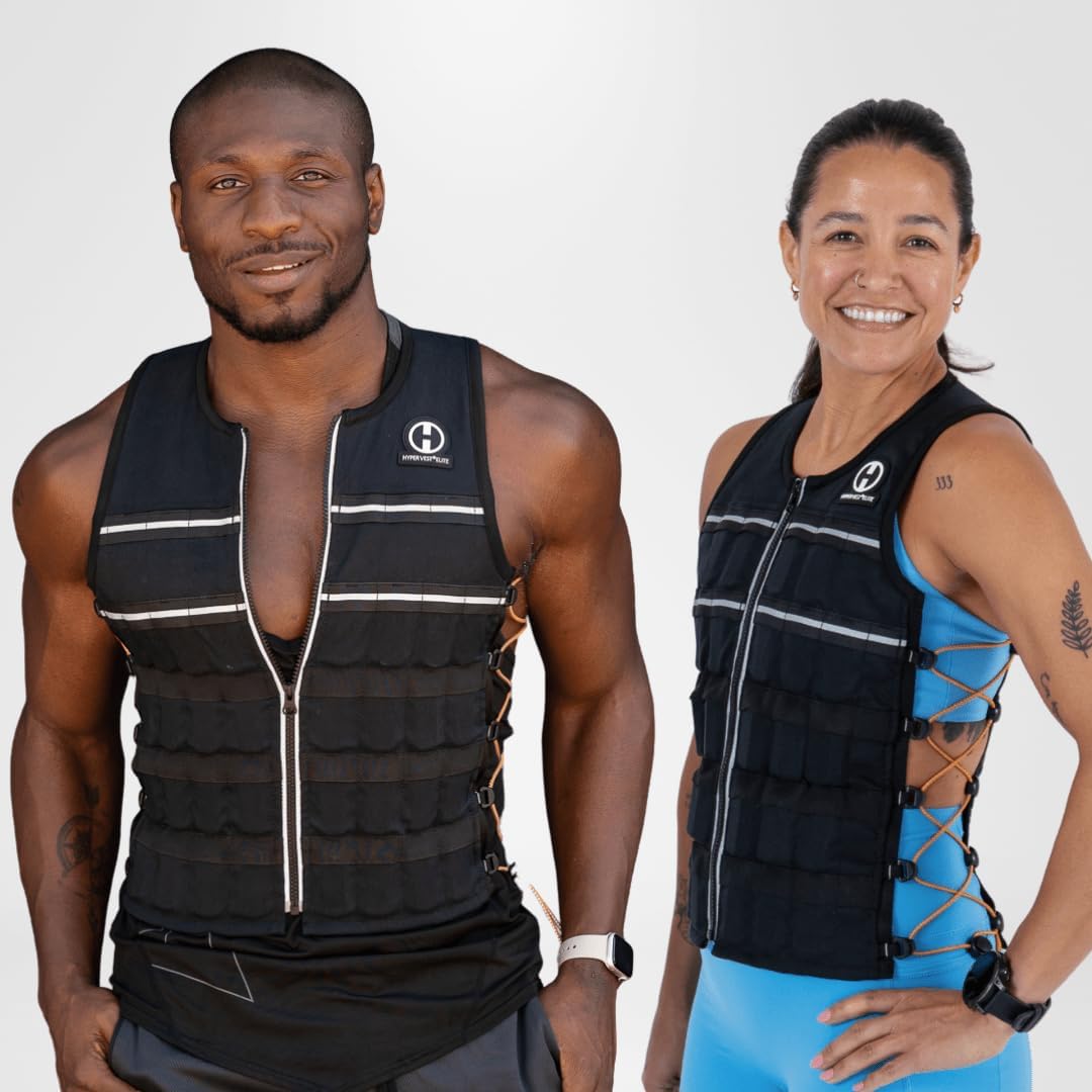 HYPERWEAR Hyper Vest Elite Verstellbare Gewichtsweste Gewicht 10lbs Biss 20lbs, Robustes schwarzes C