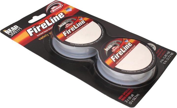 Fireline by Berkley – Micro-Fused Braided Thread – 2-Pack, Crystal Color, 4lb. and 6lb. Test, 15 Yar