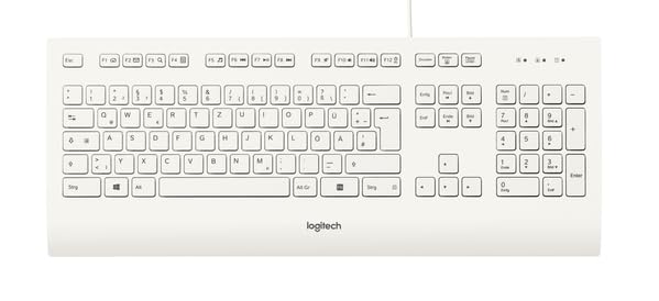 Logitech K280e (Kabelgebunden, Business-Tastatur, QWERTZ, Deutsche Layout) schwarz (Tastatur weiss,
