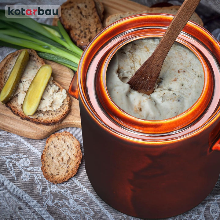 KOTARBAU® Gärtopf 10 L Braun Steinzeugtopf mit Hermetikdeckel Sauerkrauttopf Gurkentopf Einmachtopf