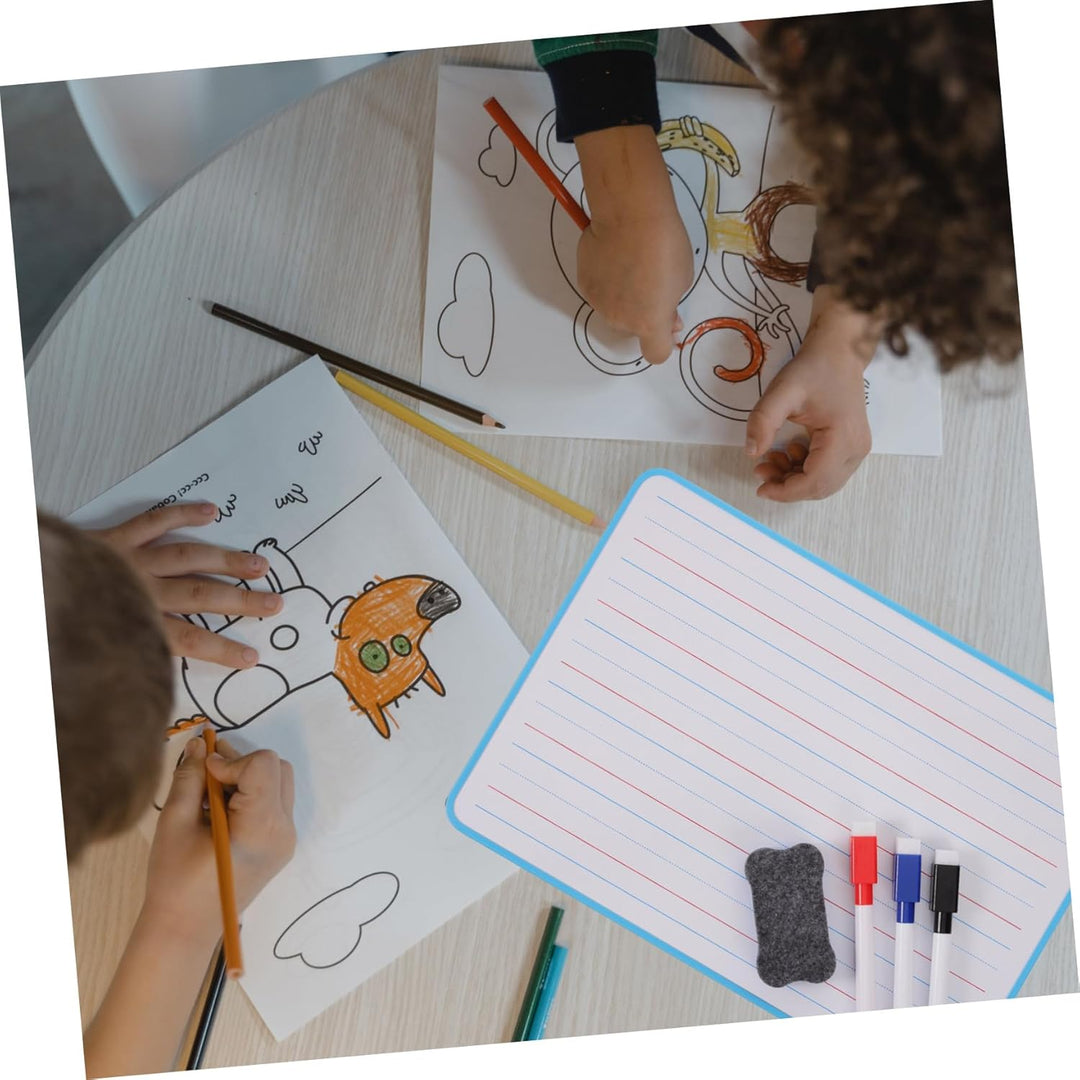 BESPORTBLE Kinder Whiteboard Doppelseitig Linierte Trockene Whiteboard Tafel A4 Tragbar Für Schüler