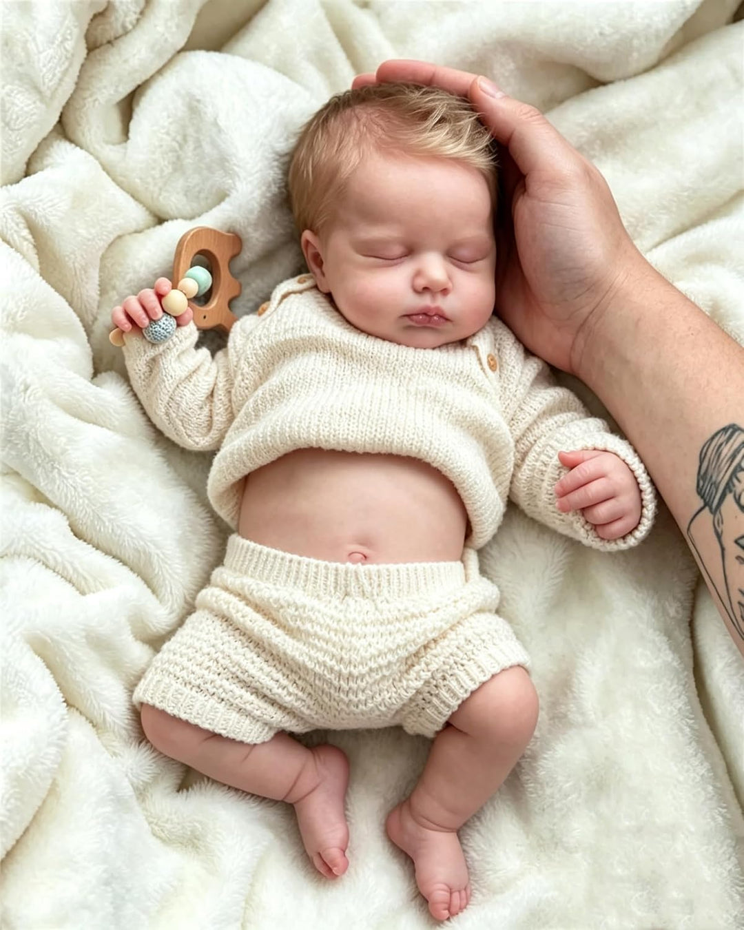 Zero Pam Baby Reborn Vinyl-Körper mit geschlossenen Augen, 50 cm, realistische Babypuppen, aus Vinyl