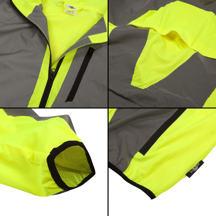 BTR Reflektierende Laufjacke und Fahrradjacke Herren mit Reflektor M Gelb, M Gelb