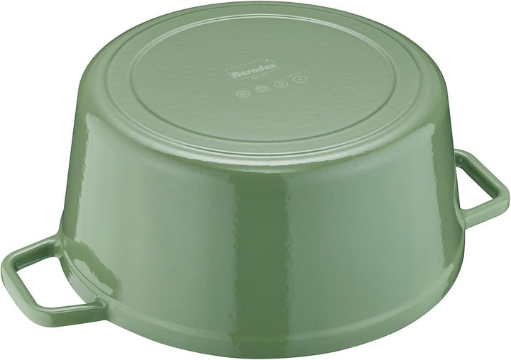 Berndes b.iron green Schmortopf aus Gusseisen 2 m 20 cm mit Deckel Bräter 20 cm grün, Bräter 20 cm g
