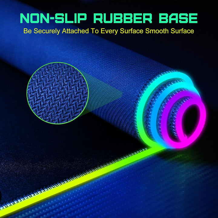 RGB Gaming Mauspad 15W Qi Mousepad LED 900x400x4mm 10 Beleuchtungsmodi mit 10W Schnellladung Qi Kabe